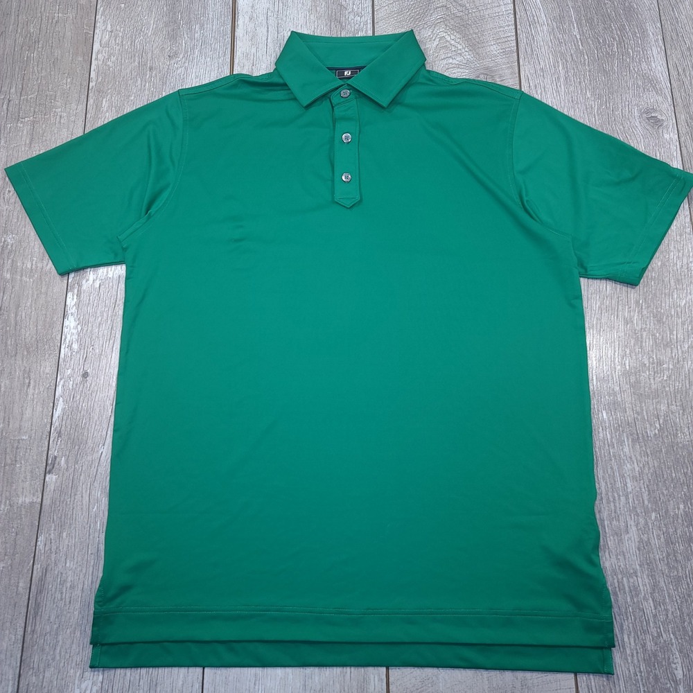 FootJoy Golf Polo Mens Large Green Short Sleeve Performance Stretch Shirt